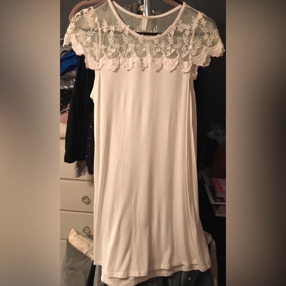 NWT white dress with lace bridal